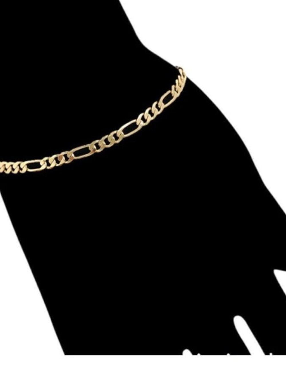 14K Gold Plated Brass Figaro Link Chain Bracelet 8" 7mm/8mm for Men's Women's